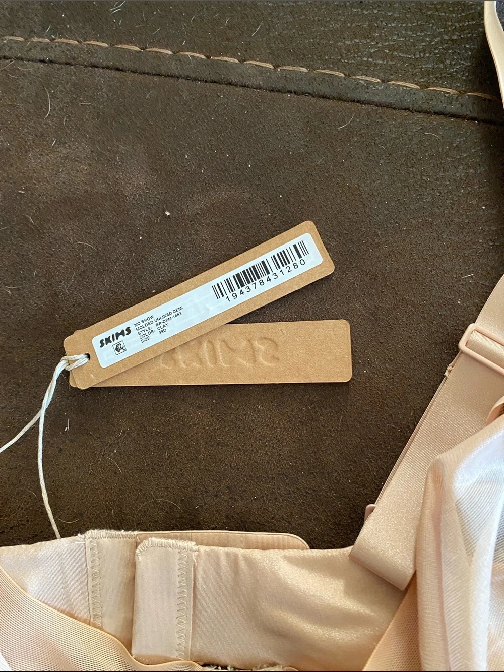 Skims Sheer Satin Underwire Bra in Nude - Picture 3 of 4
